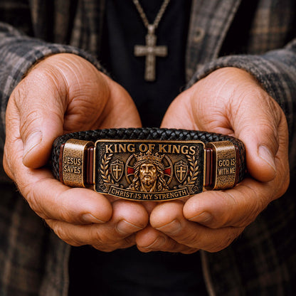 ✝️ King of Kings Faith Bracelet – Adjustable Christian Wristband Gift
