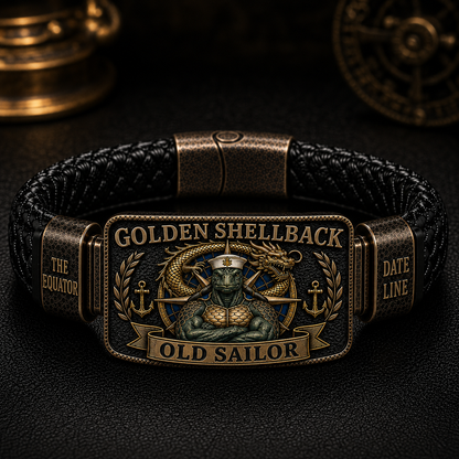 ⚓Last Day Promo: 49% OFF - 🐢Golden Shellback Old Sailor Honor Bracelet