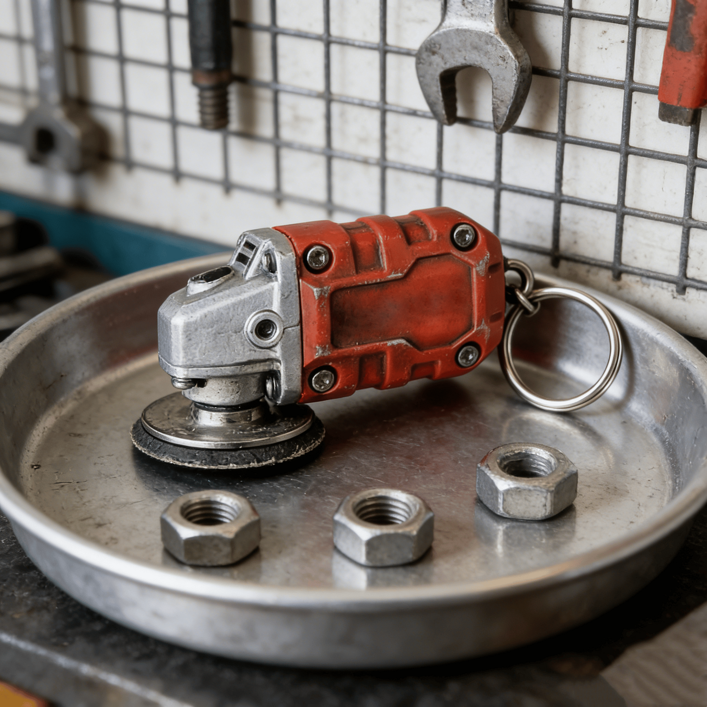 🛠️2-in-1  Mini Grinder Keychain: On-the-Go Smoothing Tool + Tool Enthusiast Collectible