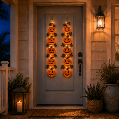 23.2 in × 6.7 in Lighted Coastal Wooden Starfish & Fish Hanging Decor