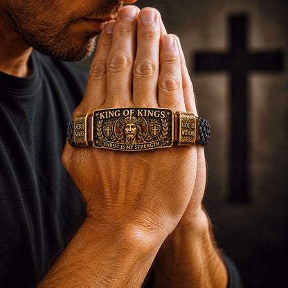 ✝️ King of Kings Faith Bracelet – Adjustable Christian Wristband Gift