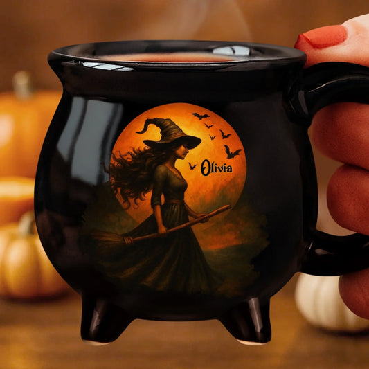 🔮 Witching You a Wicked Brew – Personalized Cauldron Mug for Besties, Sisters & Witchy Souls