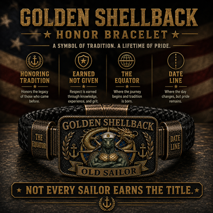⚓Last Day Promo: 49% OFF - 🐢Golden Shellback Old Sailor Honor Bracelet