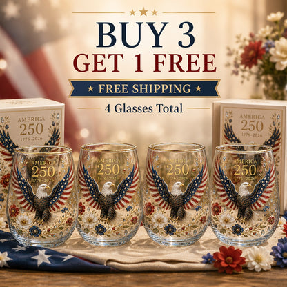 America 250 Eagle Glass Tumbler