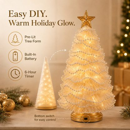 DIY Lighted Christmas Tree Craft Kit with 6-Hour Timer