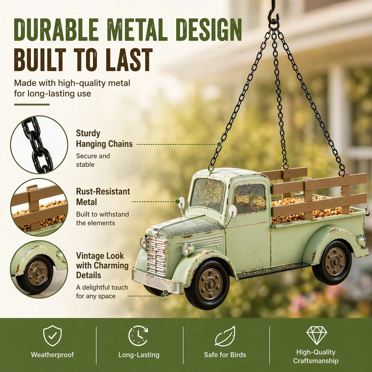 🔥2026 Hot Sale - 🐦Vintage Truck Bird Feeder