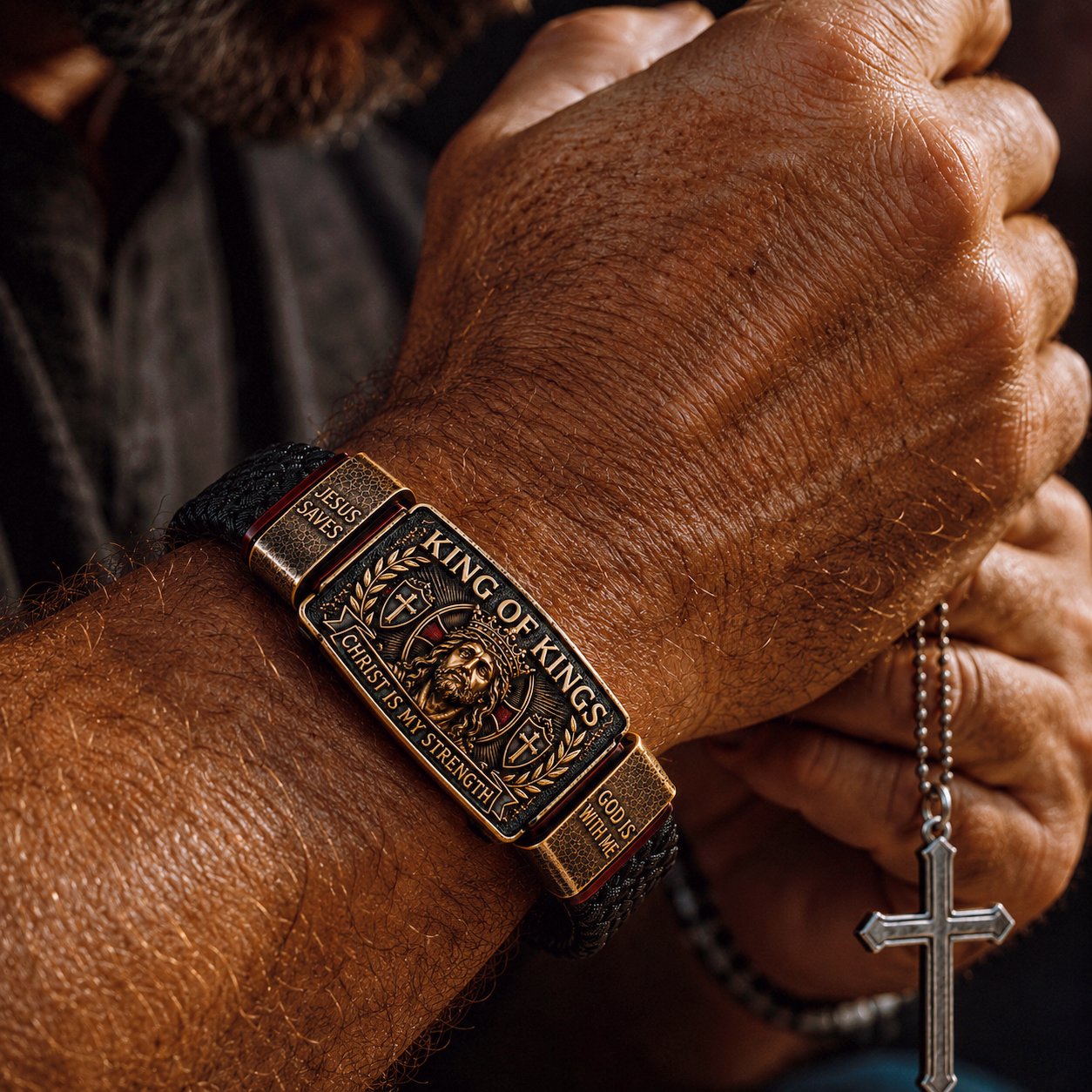 ✝️ King of Kings Faith Bracelet – Adjustable Christian Wristband Gift