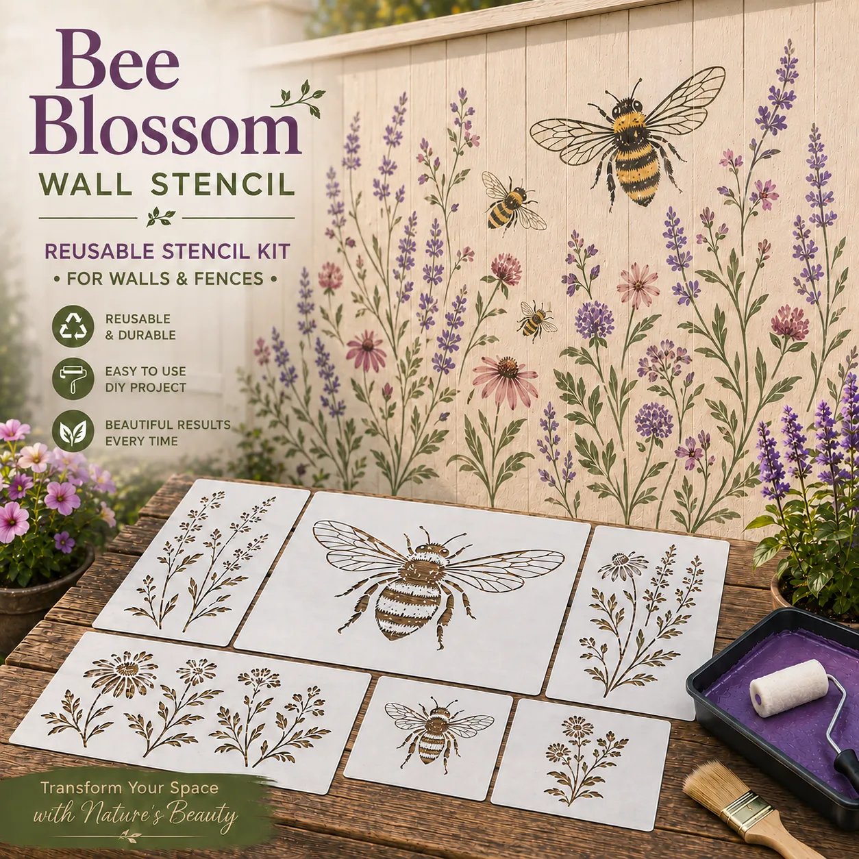 💥 LAST DAY 49% OFF – 🌿 Garden Wall StencilTM Collection | Make your walls look lively and not monotonous