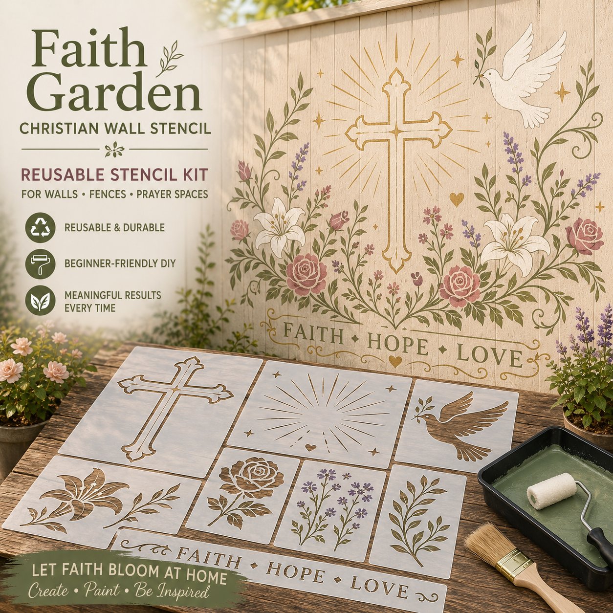 💥 LAST DAY 49% OFF – 🌿 Garden Wall StencilTM Collection | Make your walls look lively and not monotonous